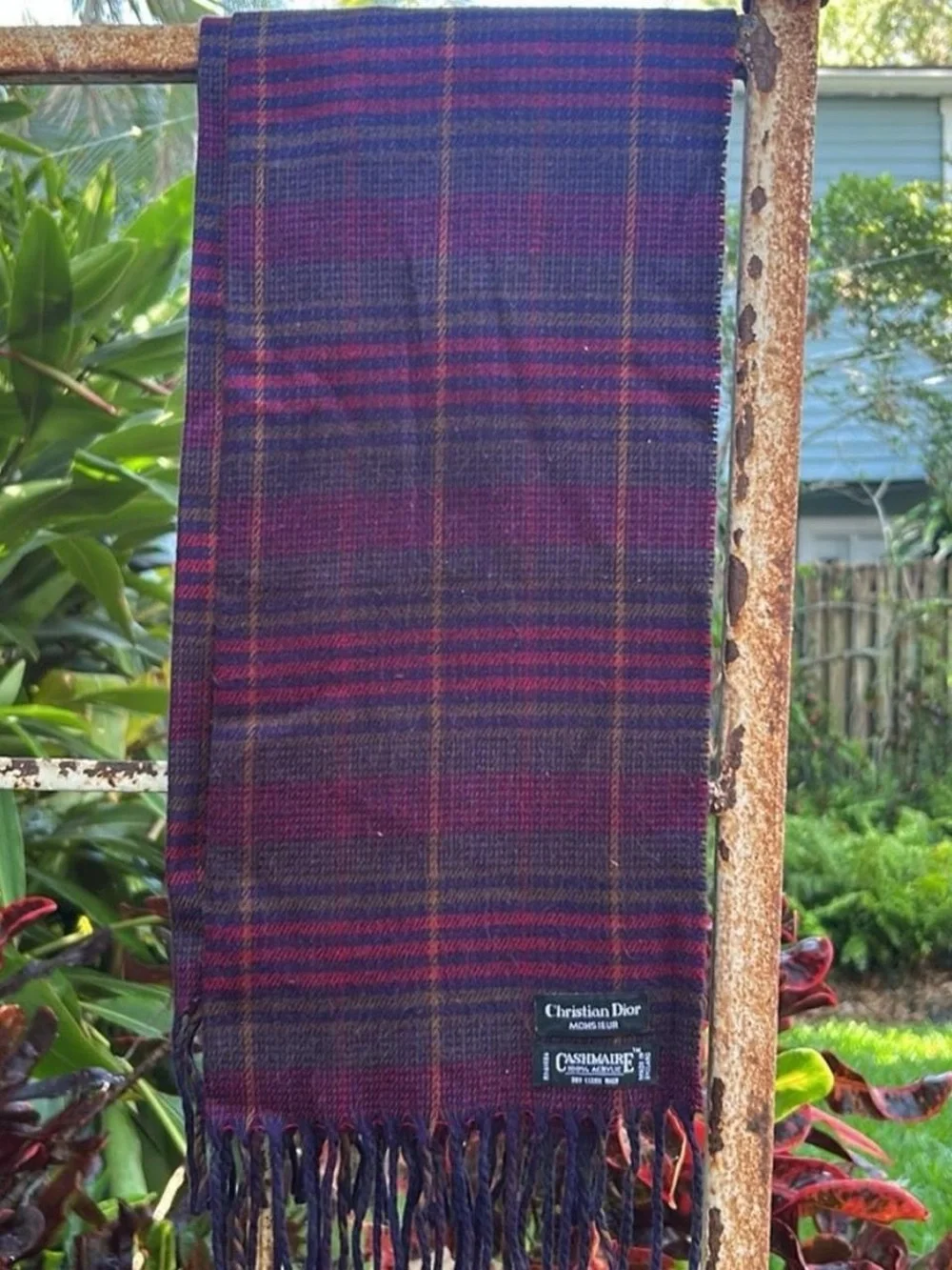 Christian Dior Monsieur Made in England Men's Plaid Scarf